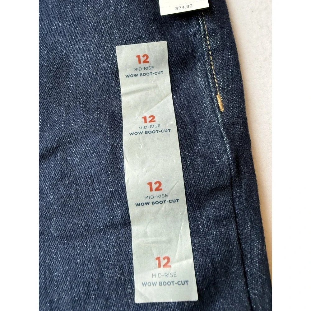 Old Navy Wow Boot Cut Jeans Womens 12 Mid Rise Dark Wash NWT Stretch Denim